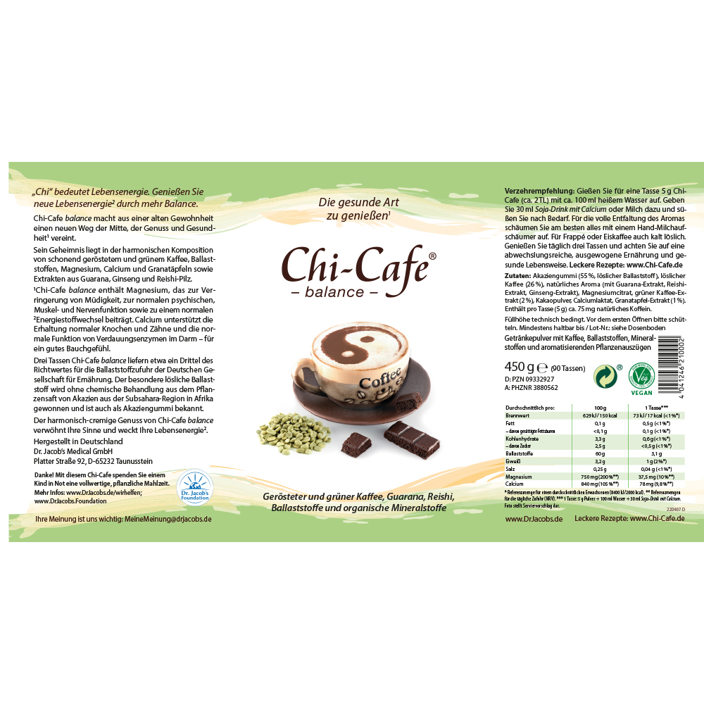 Chi-Cafe balance Wellness Genießer Kaffee mit Mineralstoffen