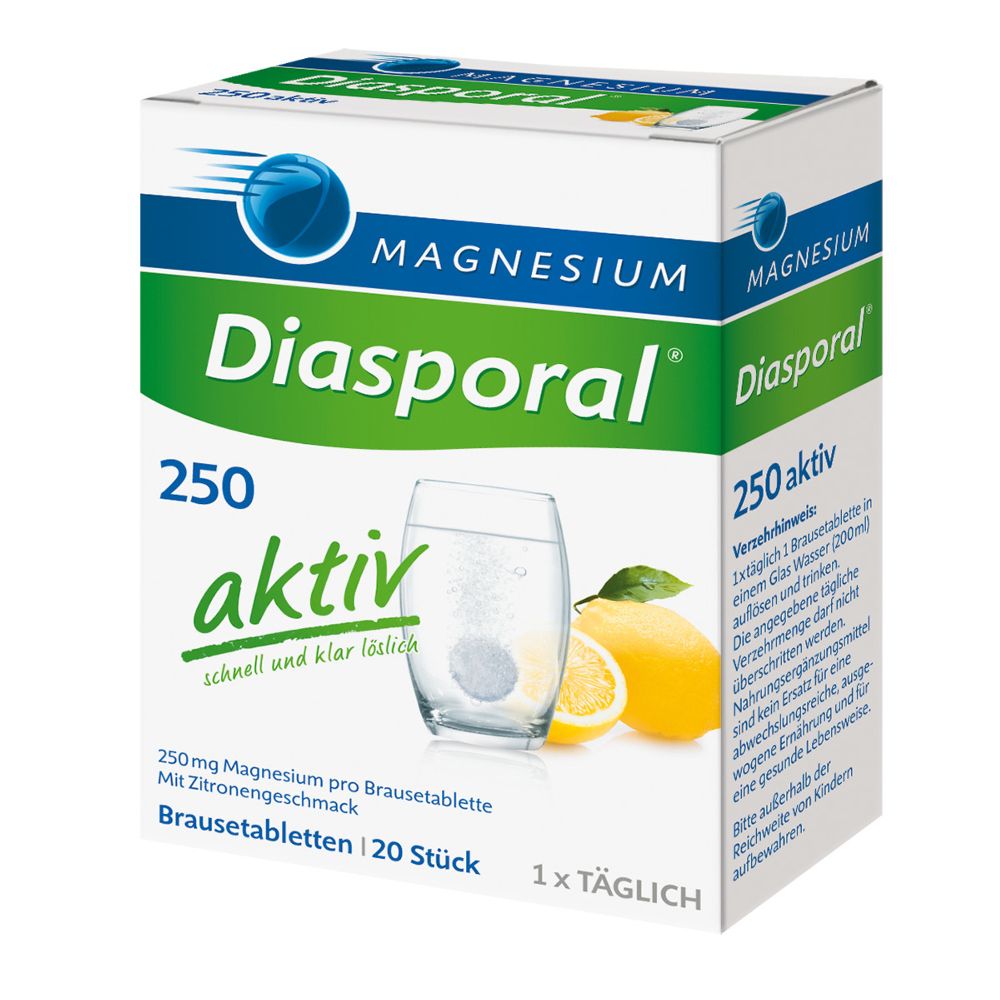 MAGNESIUM Diasporal 250 aktiv 20 St Brausetabletten