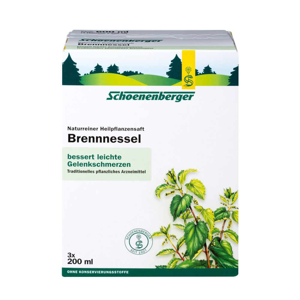 Schoenenberger Brennnessel Naturreiner Heilpflanzensaft 3X200 ml Saft