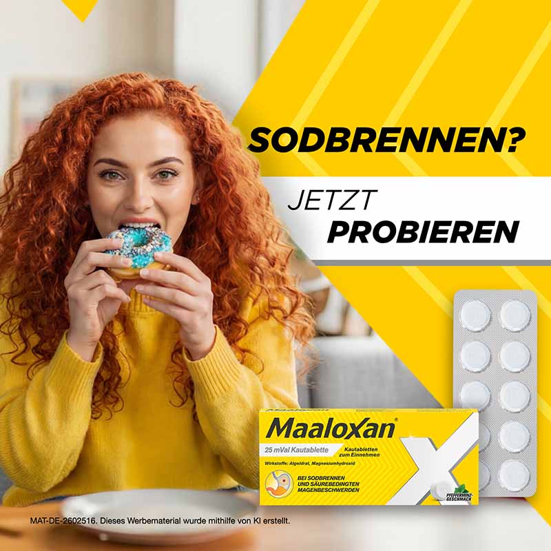 MAALOXAN Kautabletten bei Sodbrennen & Magenschmerzen 20 St Kautabletten