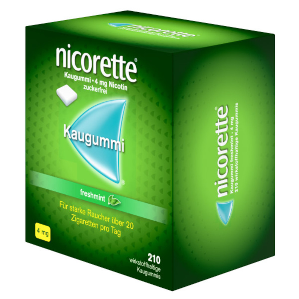 nicorette 4 mg Nikotinkaugummi freshmint zur Raucherentwöhnung 210 St Kaugummi