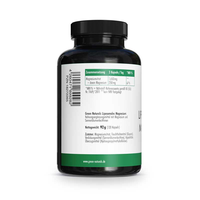 GREEN NATURALS Magnesium Citrat 120 St Kapseln
