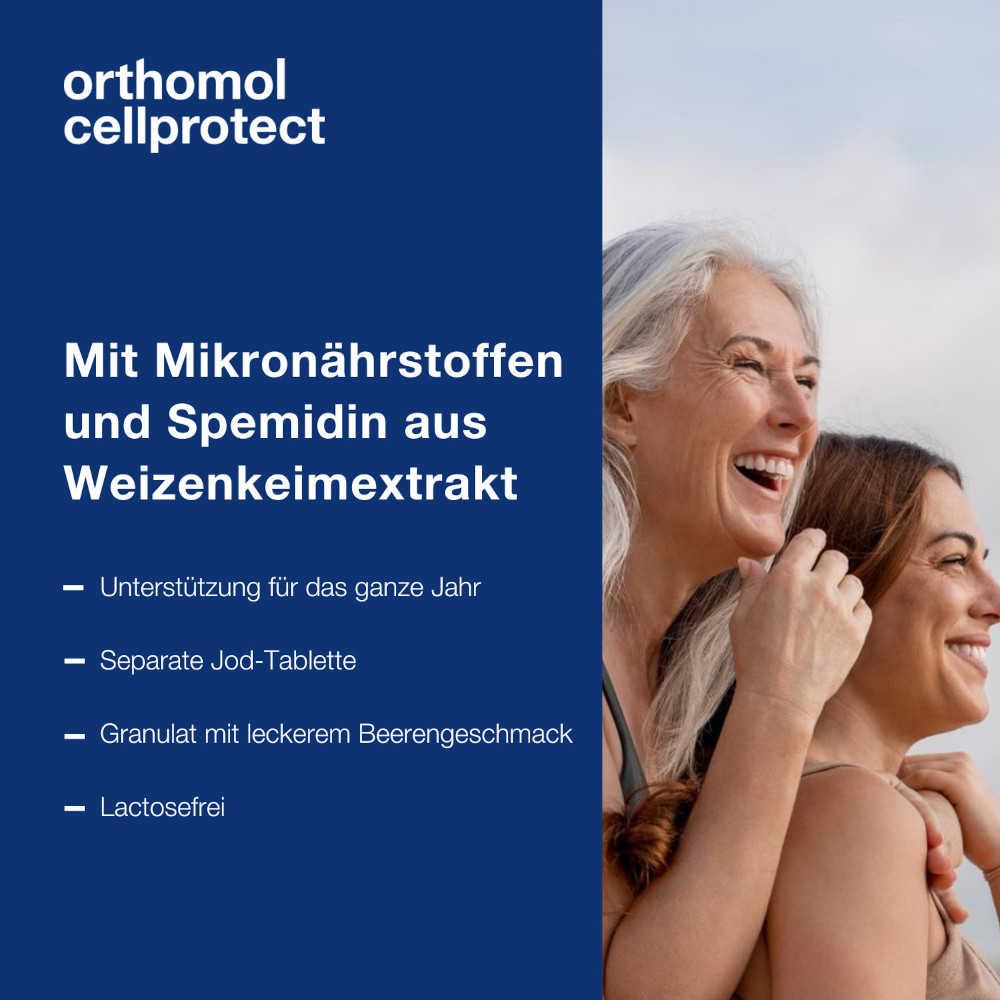 orthomol cellprotect - Nahrungsergänzungsmittel - Mikronährstoffe mit Spermidin - Granulat/Tablette/Kapseln