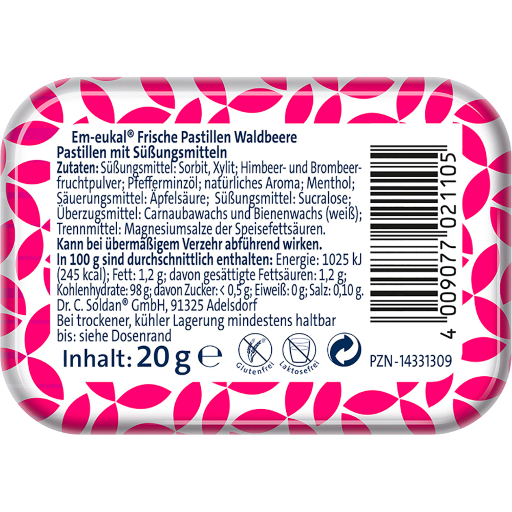 Em-eukal Frische Pastillen Waldbeere  20 g Pastillen
