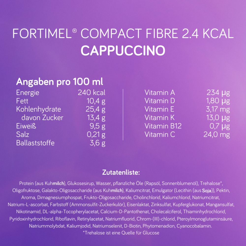 Fortimel Compact Fibre 2.4 Trinknahrung Mix 8X4X125 ml Flüssigkeit