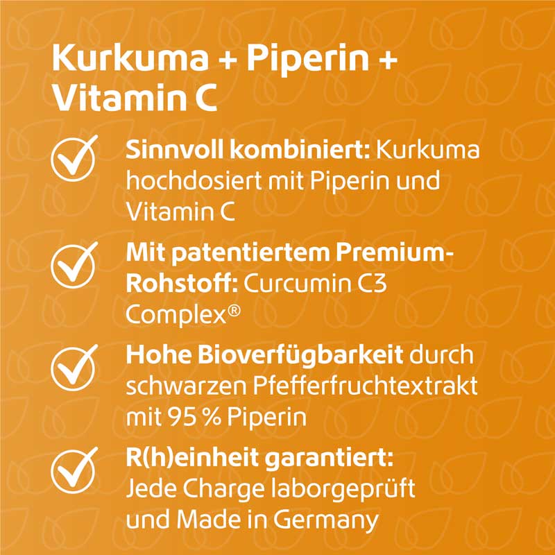 Kurkuma + Piperin + Vitamin C 120 St Kapseln