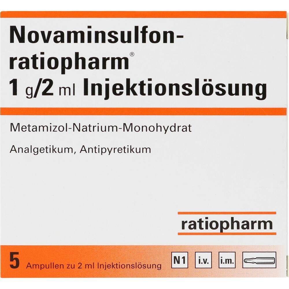 NOVAMINSULFON ratioph.1 g/2 ml Inj.Lsg.Ampullen 5 St Injektionslösung