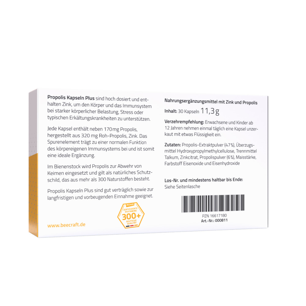 beecraft PROPOLIS Kapseln plus Zink 30 St Kapseln