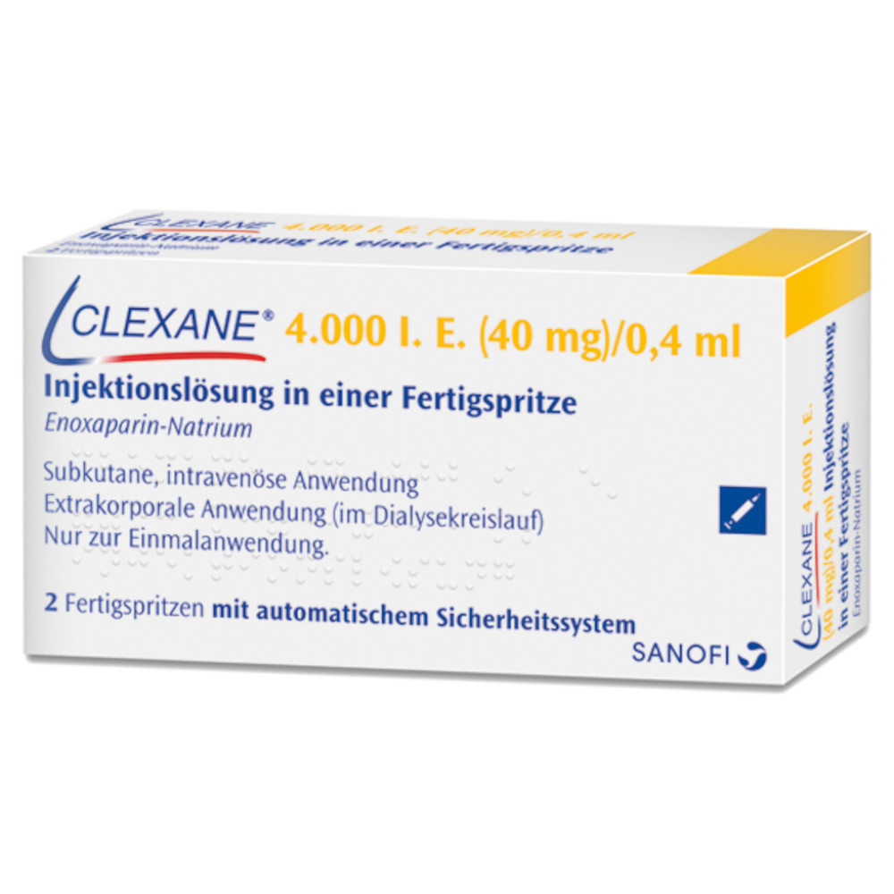 Clexane 4000 I.E. (40mg)/0,4ml Injektionslsg. m.Sich-Sys. 10 St Injektionslösung in einer Fertigspritze