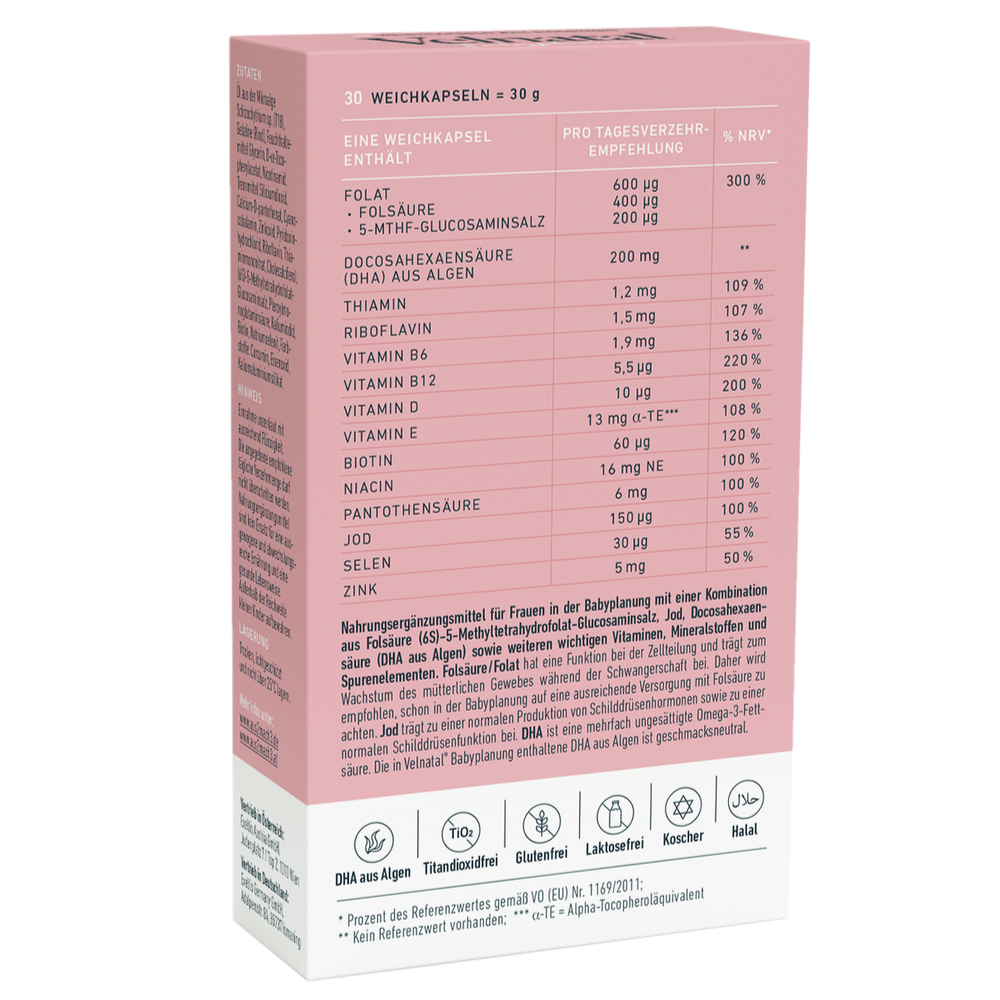 Velnatal 1 Babyplanung 30 St Weichkapseln