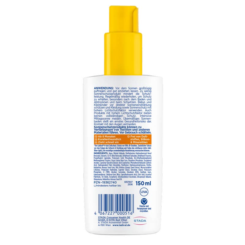 Ladival Empfindliche Kinderhaut Sonnenschutz-Spray LSF 50+ 150 ml Spray