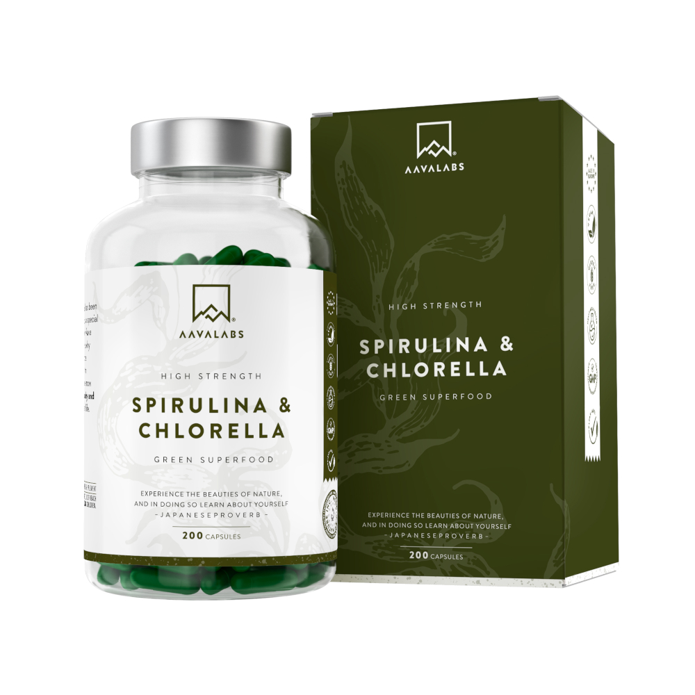 AAVALABS Organic Spirulina & Chlorella 200 St Kapseln