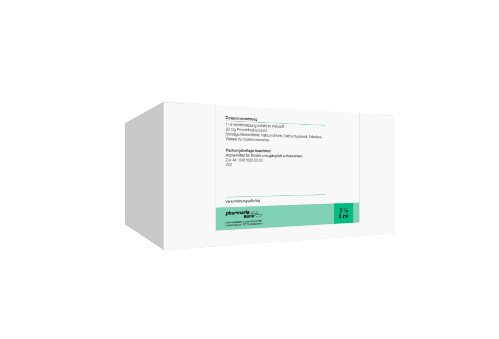 Procain pharmarissano 2% Ampulle 5ml 50X5 ml Injektionslösung