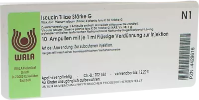 Iscucin Tiliae Stärke G Ampullen 10X1 ml Ampullen
