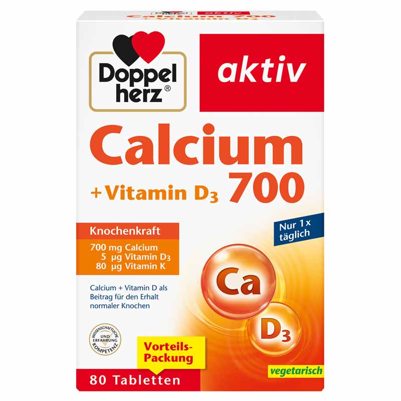 Doppelherz aktiv Calcium 700 + Vitamin D3  80 St Tabletten