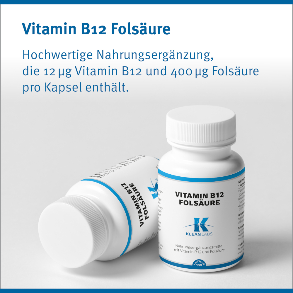KLEAN LABS VITAMIN B12 FOLSÄURE 100 St Kapseln