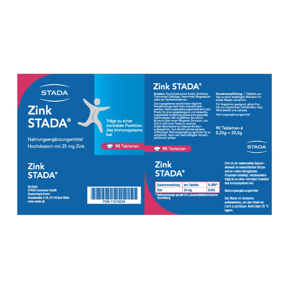 Zink STADA 25 mg 90 St Tabletten