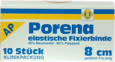 PORENA elast.Mullbinde 8 cm weiß o.Cello 10 St Binden