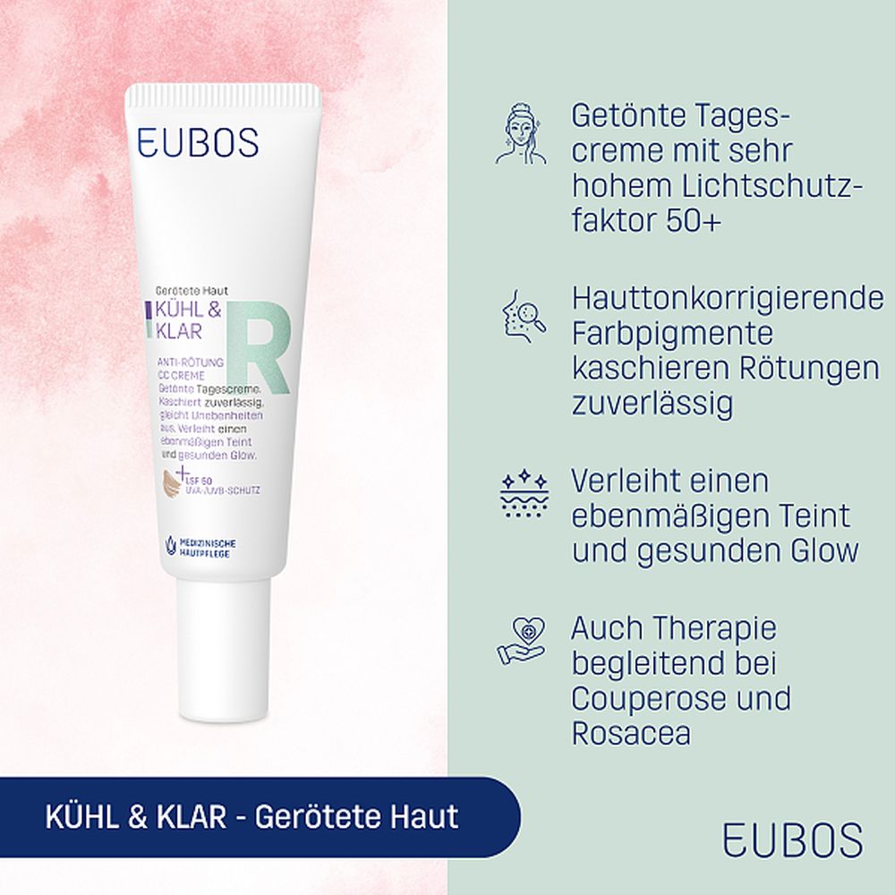 EUBOS KÜHL & KLAR Anti-Rötung CC Creme LSF50 30 ml Creme