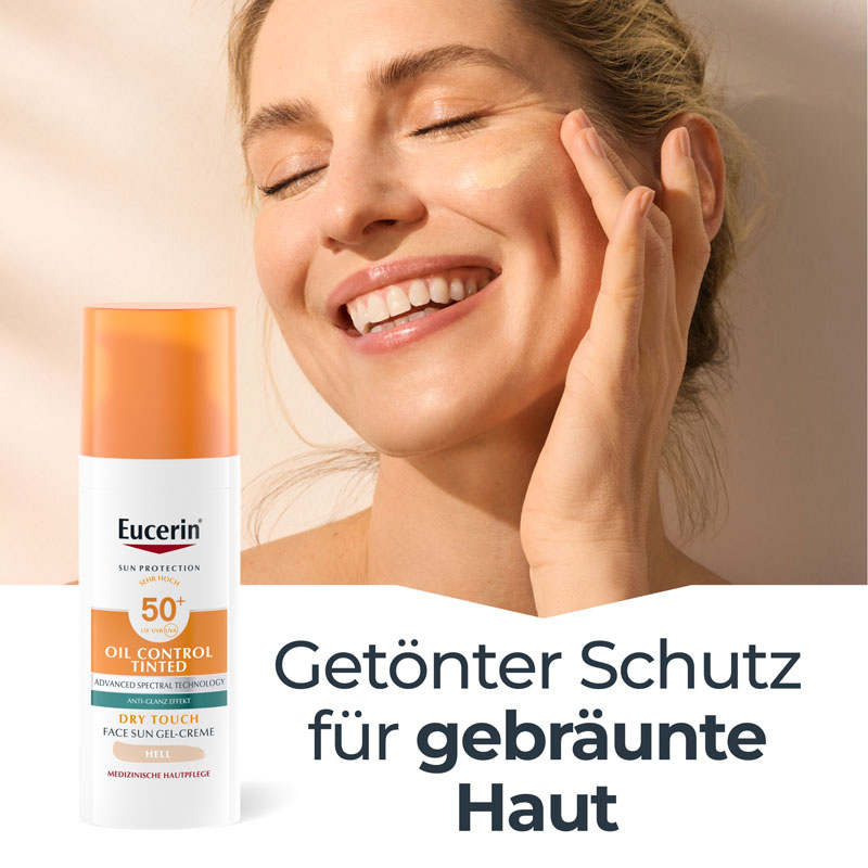 Eucerin SUN OIL CONTROL TINTED DRY TOUCH FACE SUN GEL-CREME HELL LSF 50+  50 ml Creme