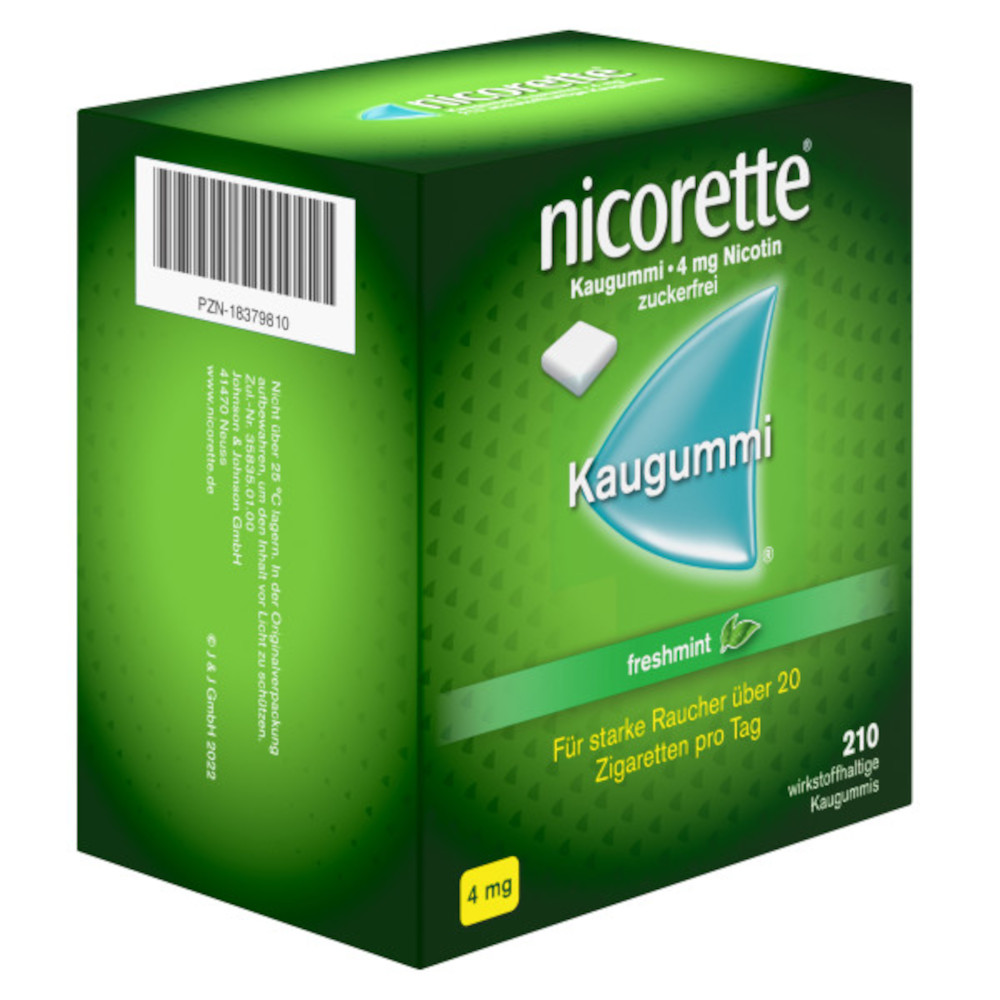 nicorette 4 mg Nikotinkaugummi freshmint zur Raucherentwöhnung 210 St Kaugummi