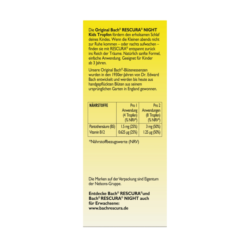 Bach RESCURA NIGHT TROPFEN Kids ALKOHOLFREI 10 ml Tropfen