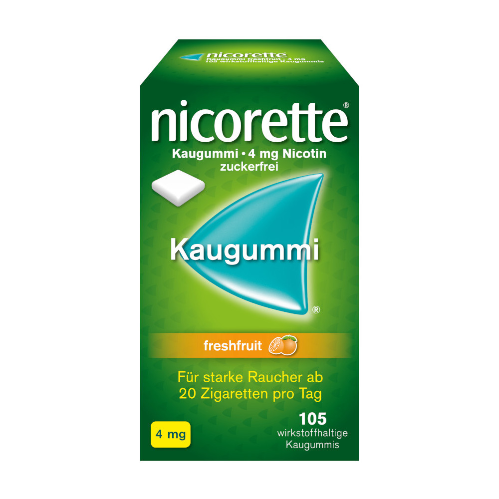 nicorette 4 mg Nikotinkaugummi freshfruit zur Raucherentwöhnung 105 St Kaugummi