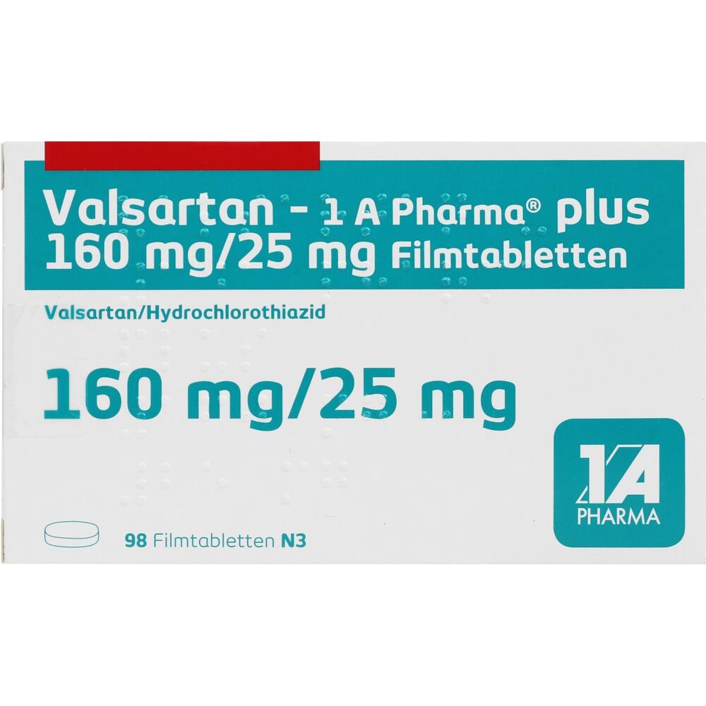 Valsartan-1 A Pharma plus 160mg/25mg 98 St Filmtabletten