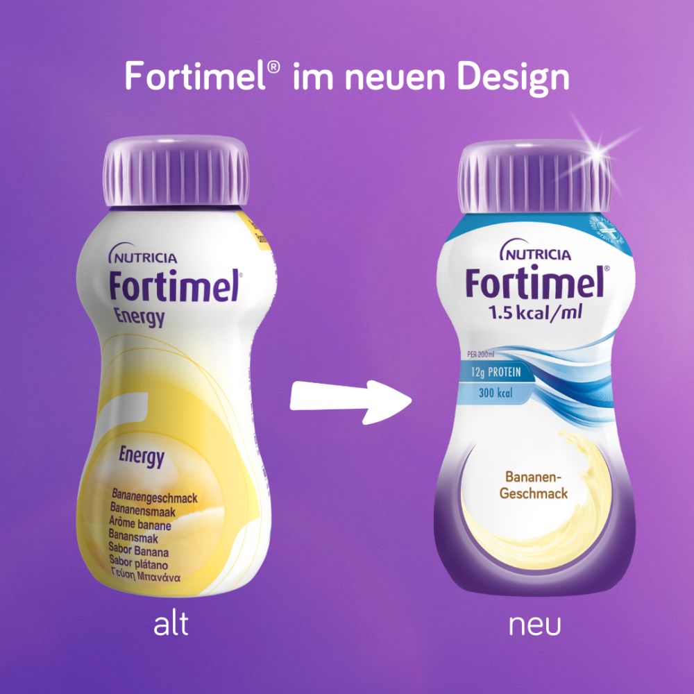 NUTRICIA Fortimel 1,5kcal / ml Bananen-Geschmack 4X200 ml Flüssigkeit