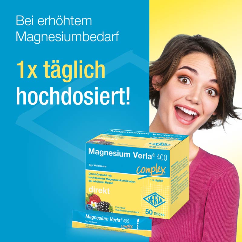 Magnesium Verla 400 complex Waldbeere 50 St Granulat