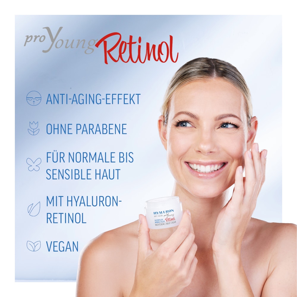 proYoung HYALURON ANTI AGING FALTENFILLER Retinol Nachtcreme 140 ml Nachtcreme