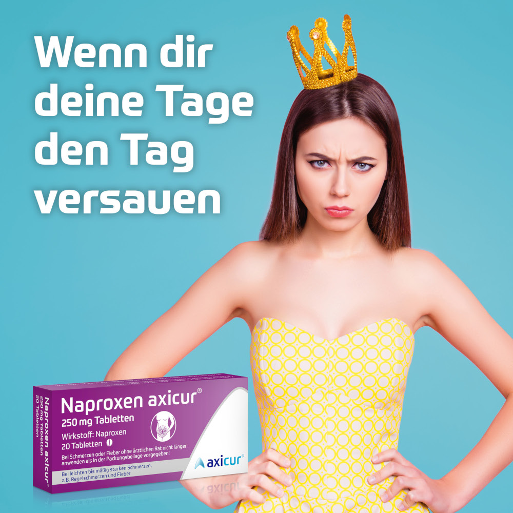 Naproxen axicur 250 mg Tabletten bei Regelschmerzen 30 St Tabletten