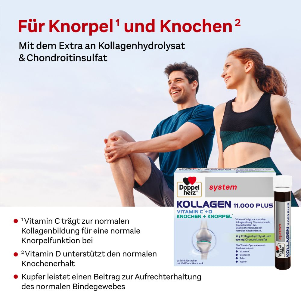 Doppelherz system KOLLAGEN 11.000 PLUS VITAMIN C + D 30X25 ml Ampullen