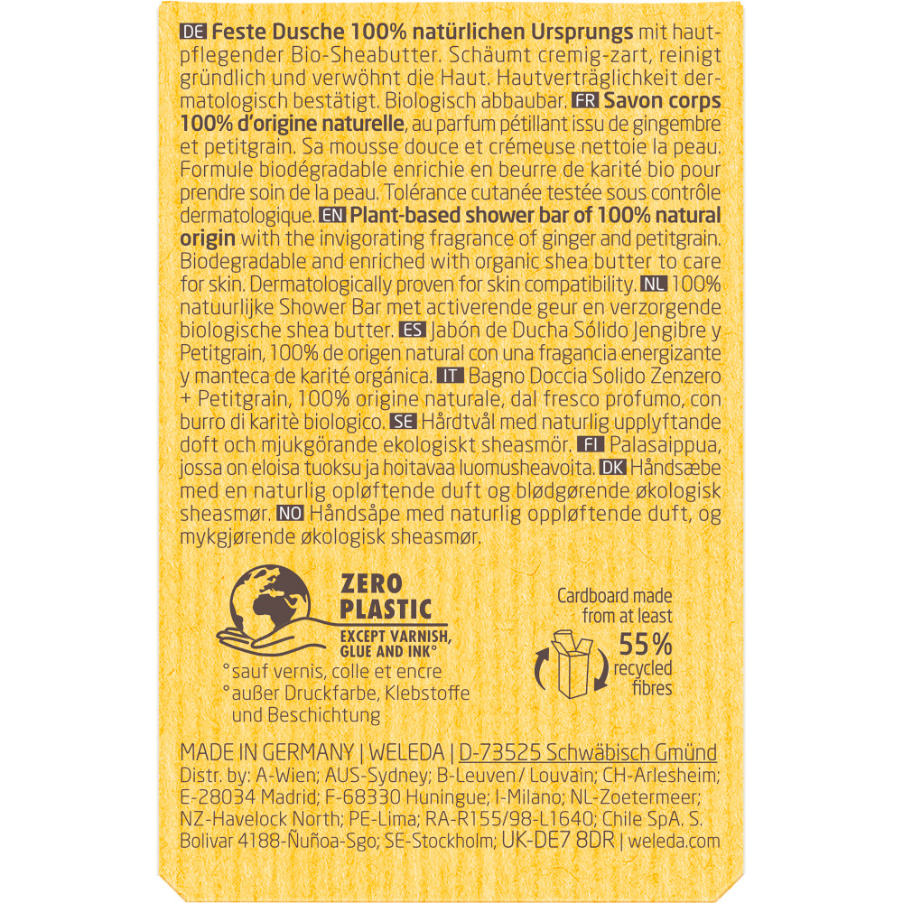 Weleda Feste Duschpflege Ingwer + Petitgrain 75 g