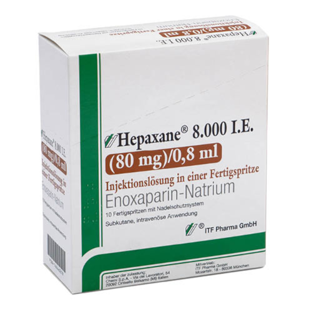 Hepaxane 8.000 I.E. 80mg/0,8ml 10 St Injektionslösung in einer Fertigspritze