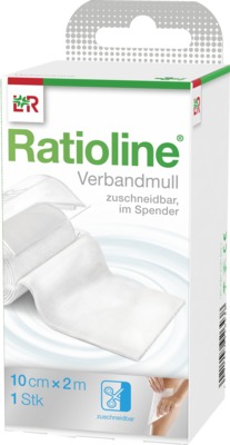 RATIOLINE acute Verbandmull 10 cmx2 m gerollt 1 St Verband