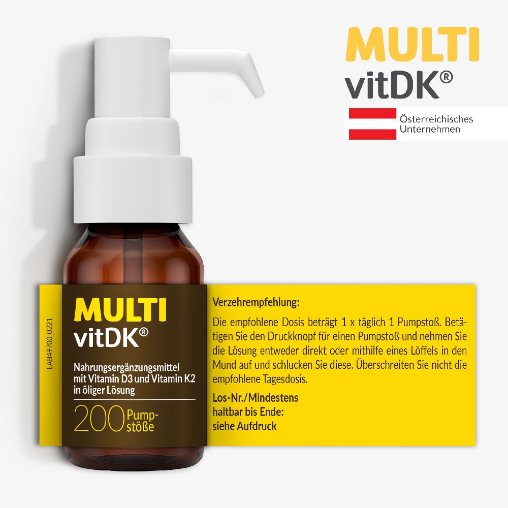 MULTI vitDK Vitamin D3 + K2 10 ml Pumplösung
