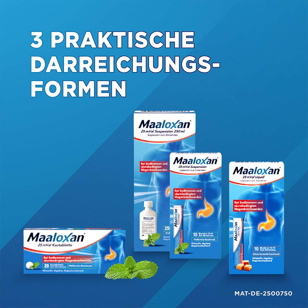 Maaloxan Suspension bei Sodbrennen & Magenschmerzen 20X10 ml Suspension