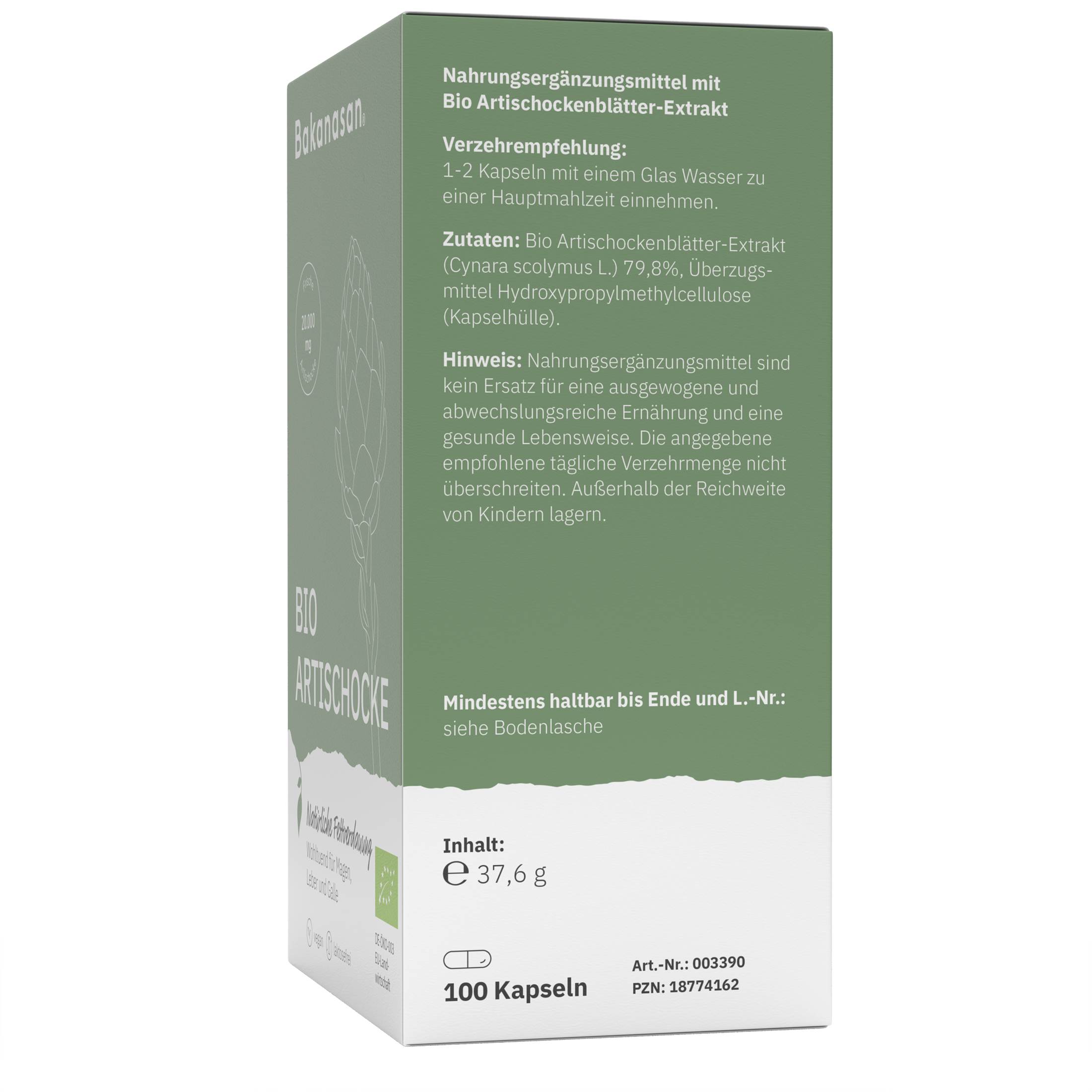 Bakanasan BIO ARTISCHOCKE 100 St Kapseln