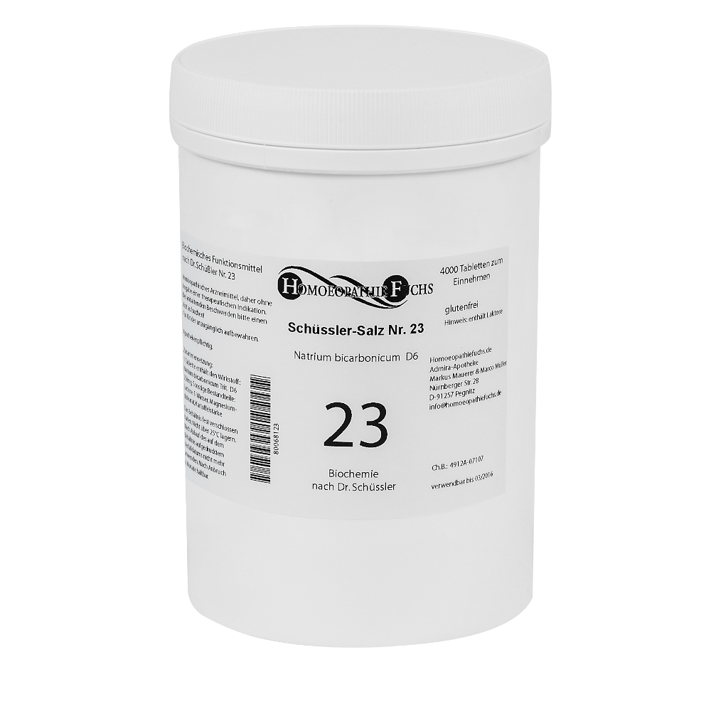 HOMOEOPATHIEFUCHS Schüssler-Salz Nummer 23 Natrium Bicarbonicum D6 Biochemie 4000 St Tabletten
