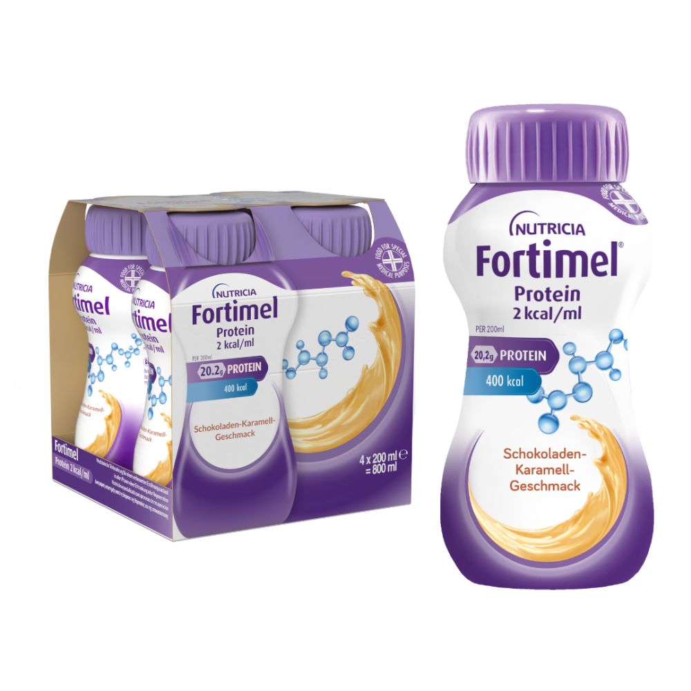 Fortimel Protein 2 kcal/ml Schokoladen-Karamell-Geschmack 32X200 ml Flüssigkeit