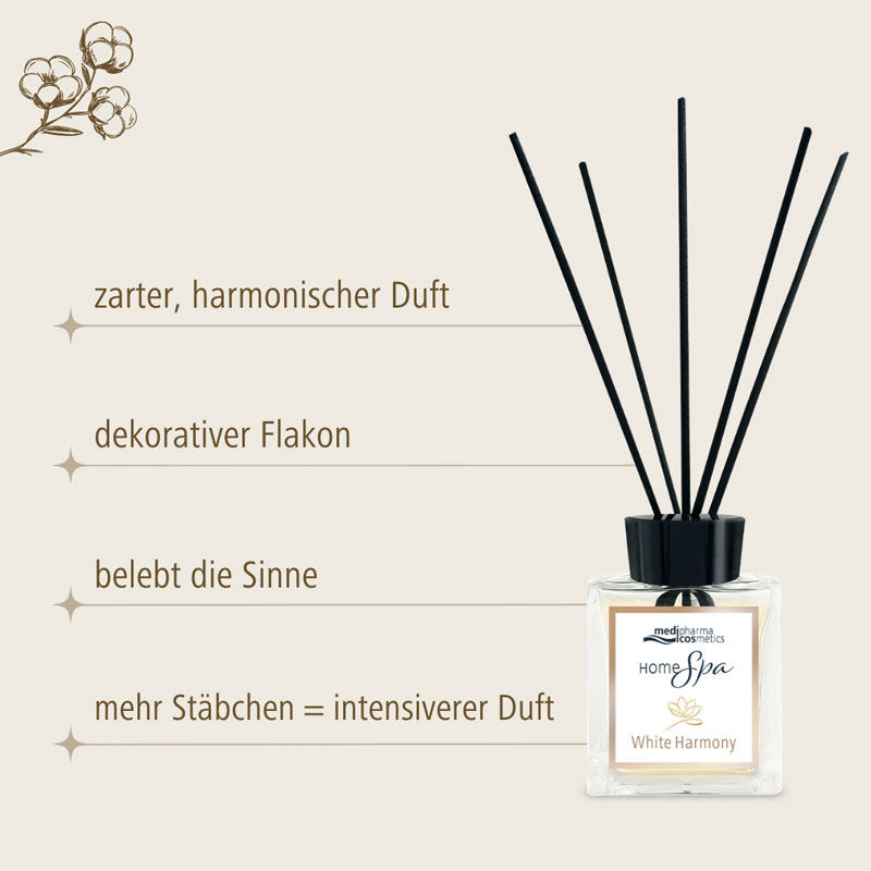 medipharma HOME Spa White Harmony DUFTSTÄBCHEN "Cotton" 100 ml