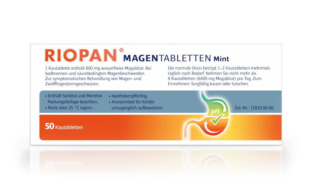 RIOPAN MAGENTABLETTEN Mint - Bei Sodbrennen 50 St Kautabletten