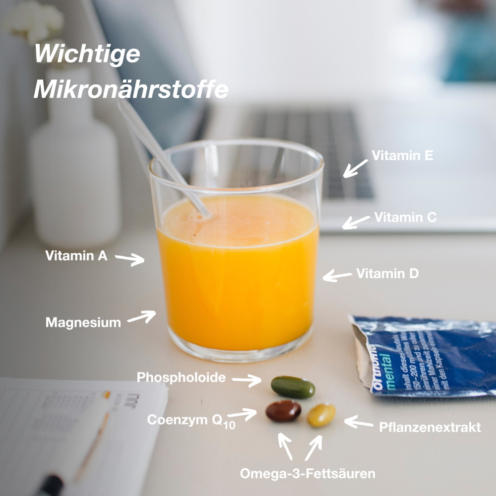 orthomol mental - mit Omega-3-Fettsäure, Magnesium und Vitamin B12 - Granulat/Kapseln