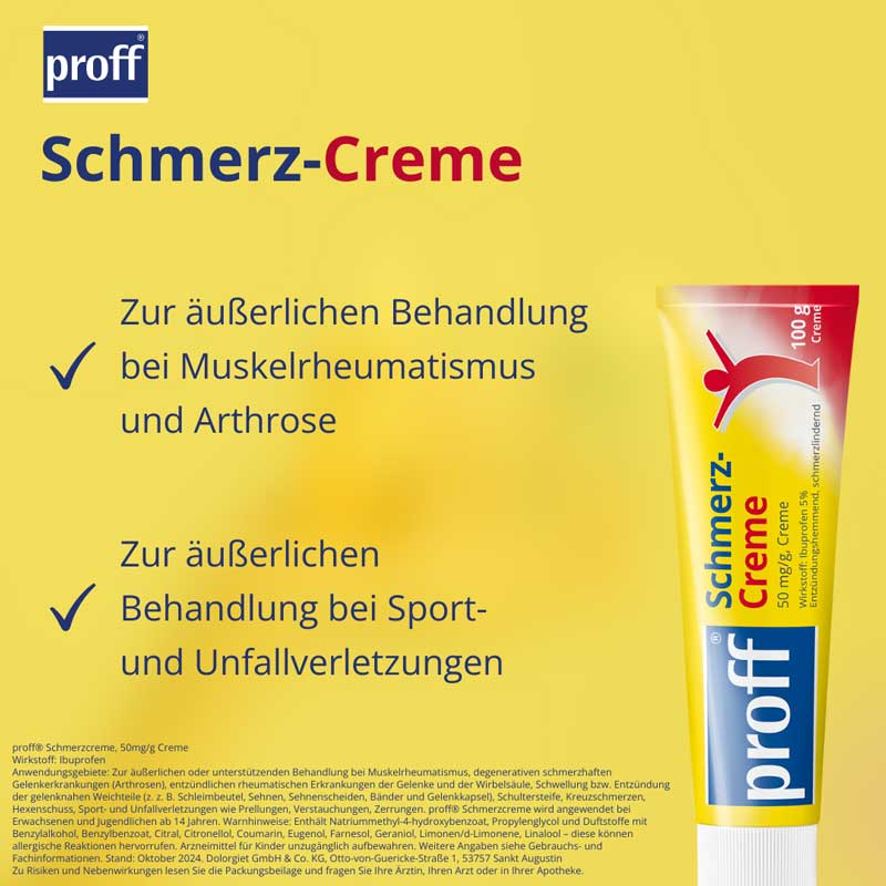 Proff Schmerzcreme 50mg/g 100 g Creme