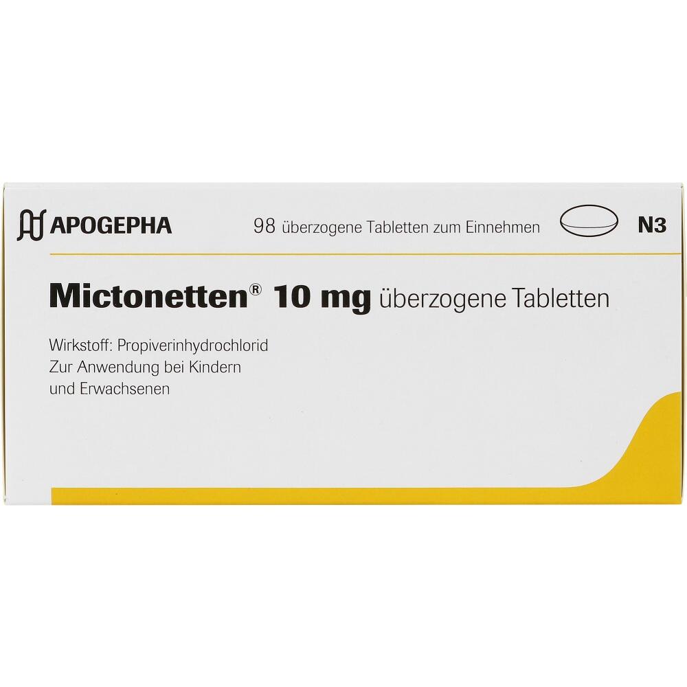 MICTONETTEN 10 mg überzogene Tabletten 98 St Überzogene Tabletten
