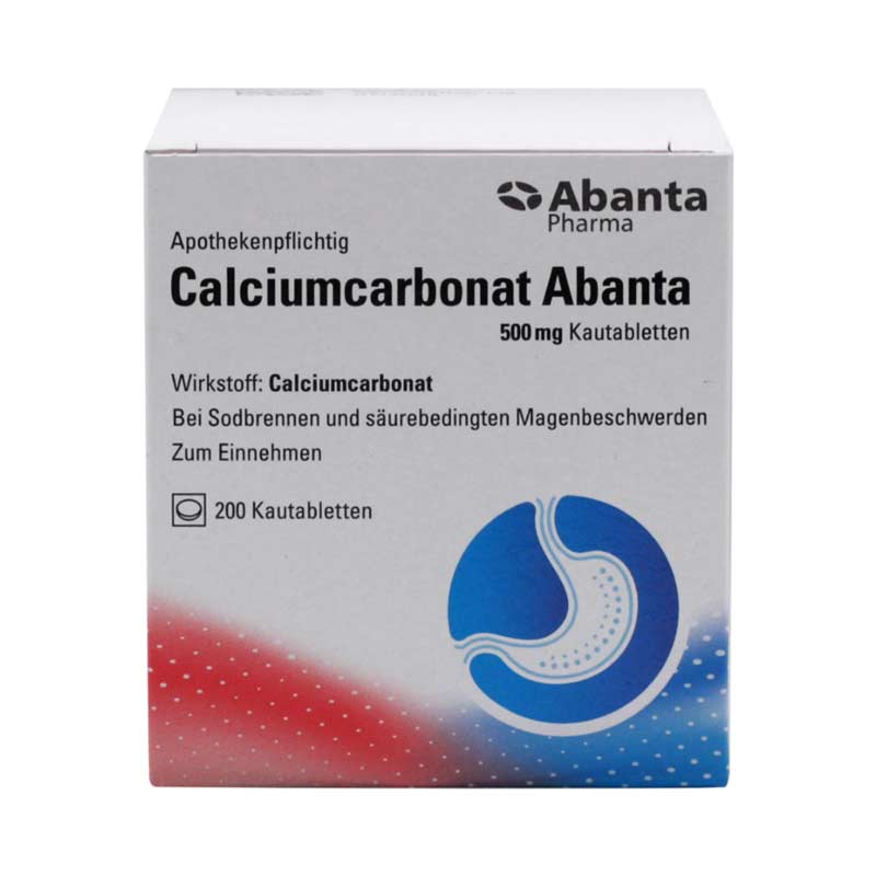 Calciumcarbonat Abanta 500 Mg Kautabletten  200 St Kautabletten