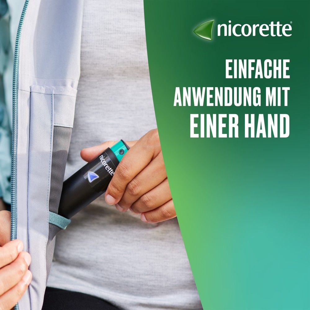 nicorette fruit & mint Spray mit Nikotin, Verbindung mit Tracking-App mögl.