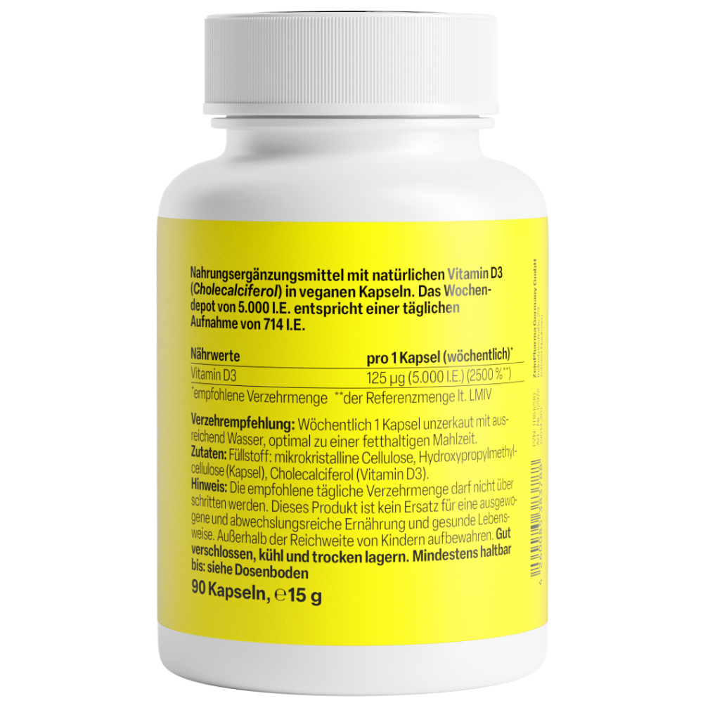Zein PHARMA Vitamin D3 5000 I.E.  90 St Kapseln