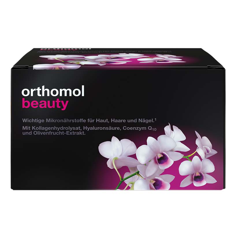 orthomol beauty für Frauen - mit Hyaluronsäure, Kollagen und Coenzym Q10 - Nachfüllpackung mit Trinkampullen
